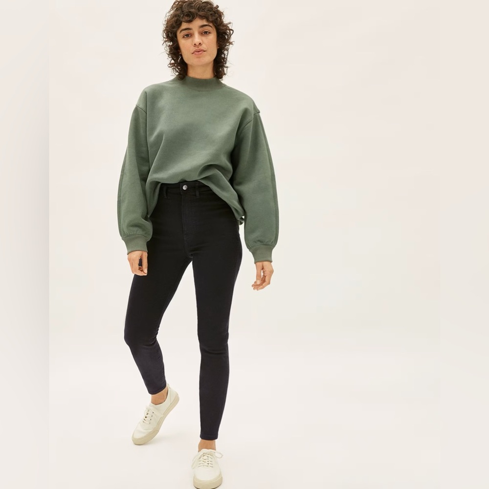 Everlane Way-High Clean Front Skinny Jean black 25
